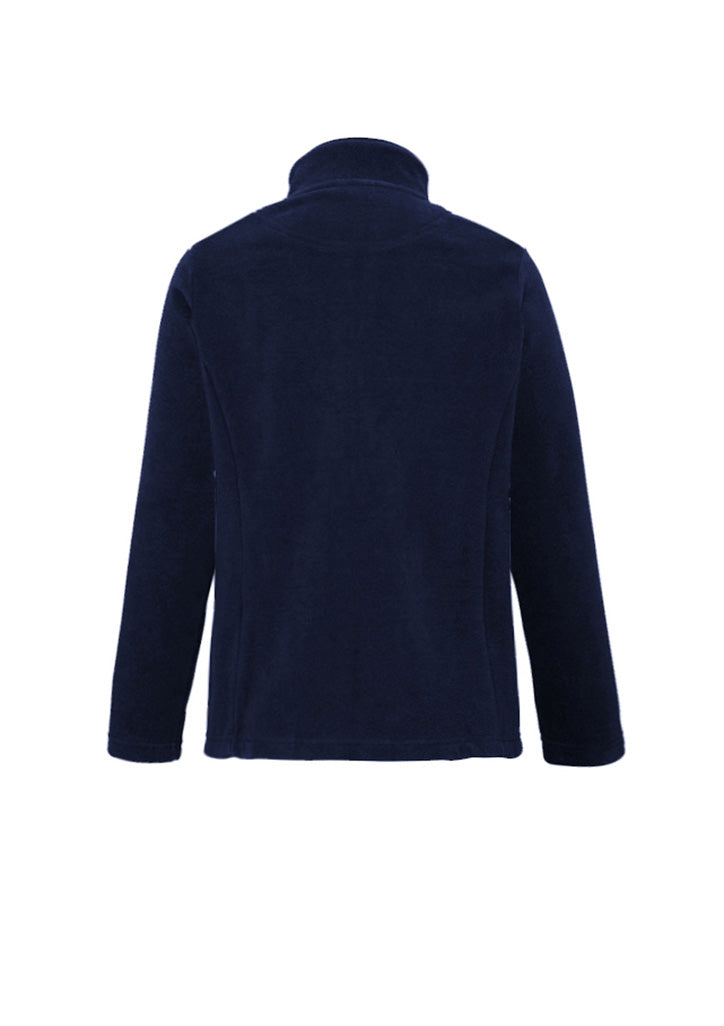 Bizcare ladies polar fleece jacket PF631 navy blue high collar back view