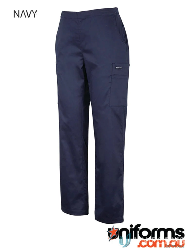 Ladies premium scrub cargo pant in navy blue perfect for comfortable workwear