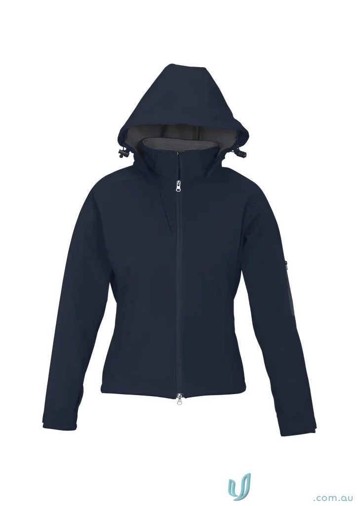 Navy blue womens summit jacket in biz tech material, perfect for style and performance