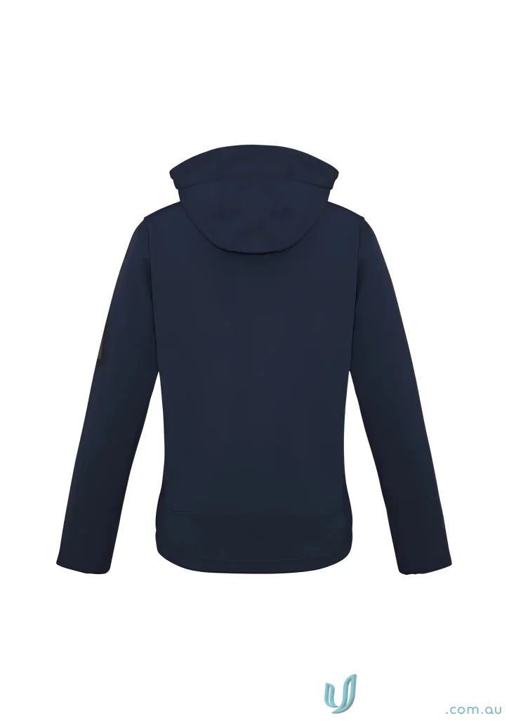 Womens summit jacket navy hooded jacket made with biz tech material for style and performance