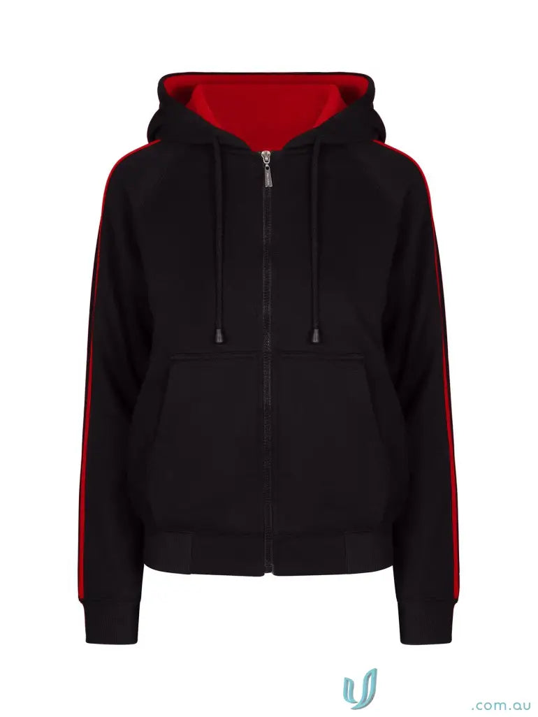 Active Outerwear - Discover the Ultimate Active Outerwear F600UN Ladies Unbrushed Fleece Sweater in Black/Red