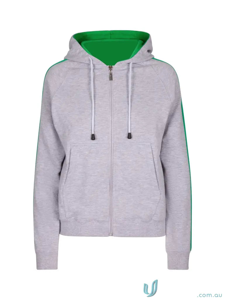 Active Outerwear - Discover the Ultimate Active Outerwear F600UN Ladies Unbrushed Fleece Sweater in Grey Marle/Green