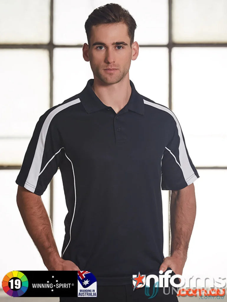 Black and white ps53 Legend Mens Truedry short sleeve polo shirt product image