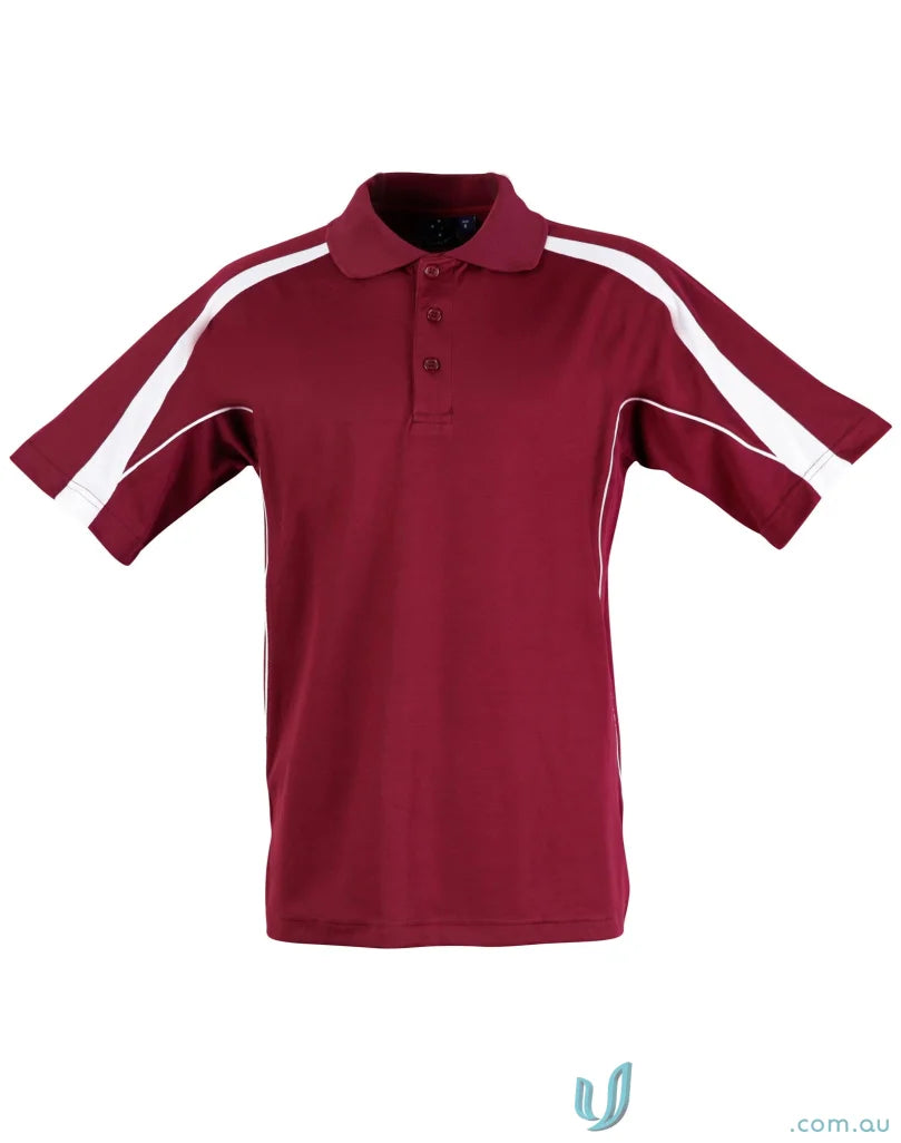 Maroon Legend Polo mens short sleeve polo with white accents for Legend Mens Truedry ps53