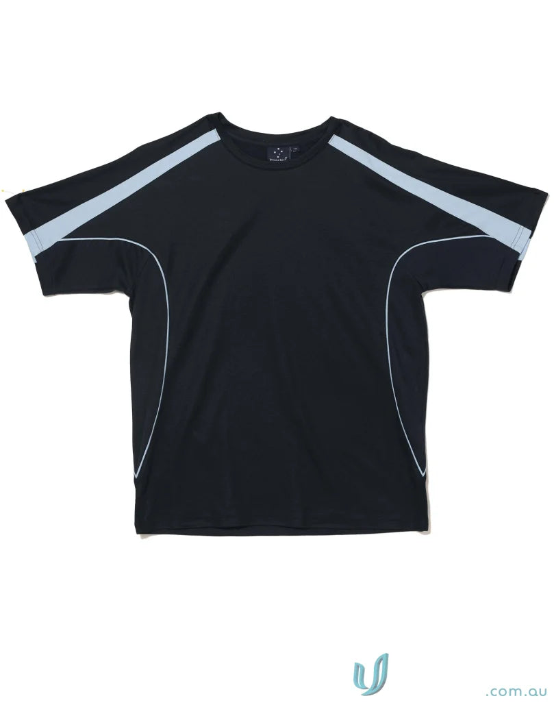 Black athletic Legend Tee with light gray accents, perfect workwear or uniforms