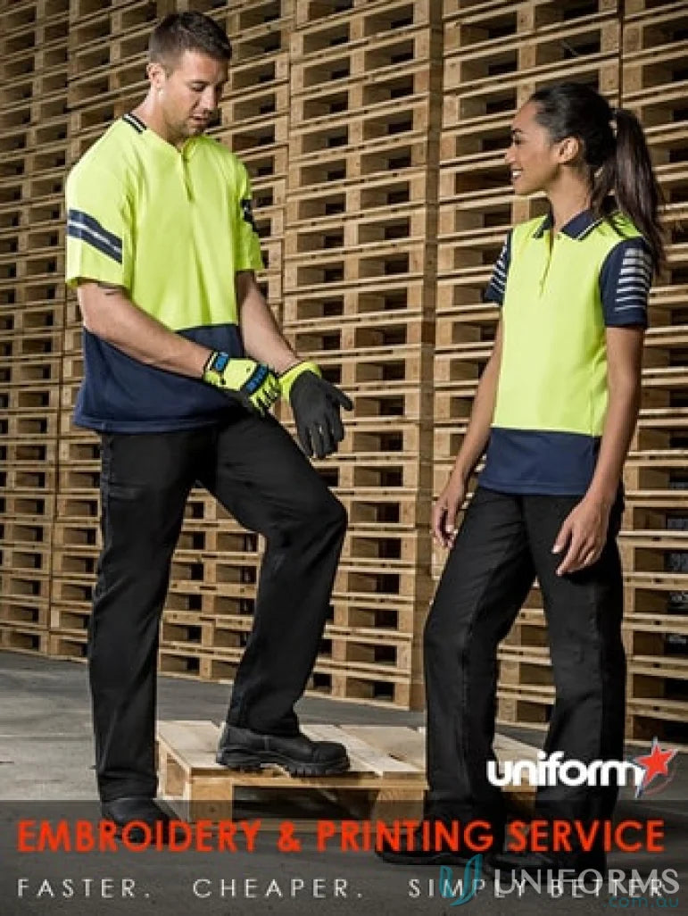 Two-tone Maintenance Womens Utility Pant showing stylish work uniforms for women