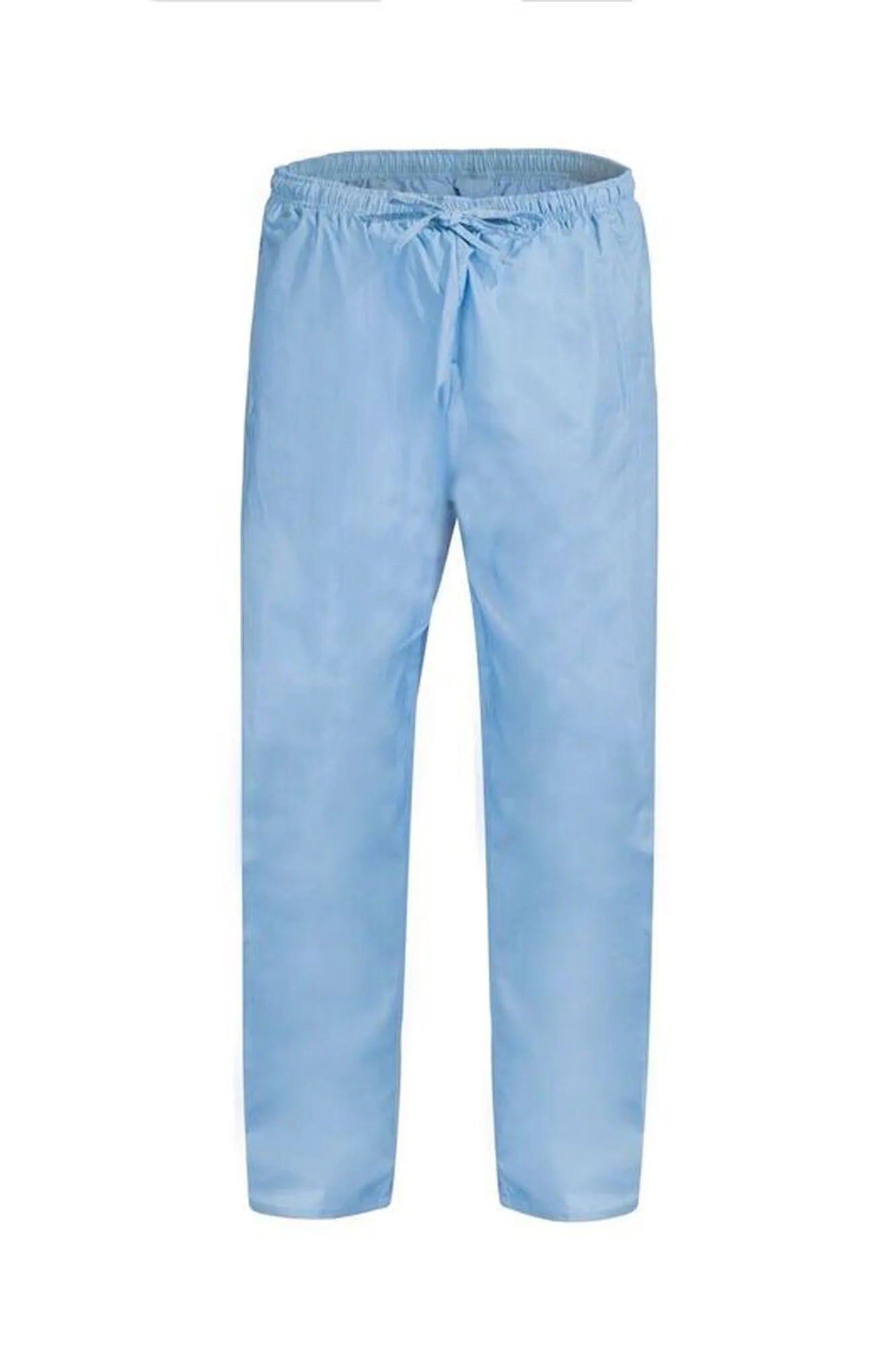 Medi8 unisex scrub pant in light blue with adjustable fabric ties