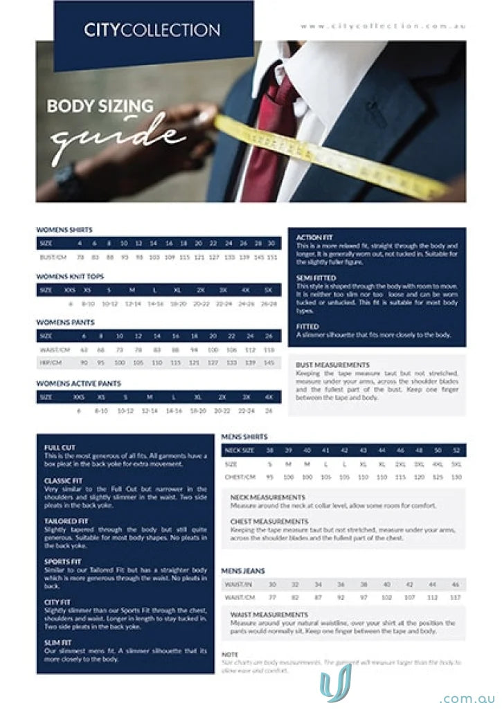 Body sizing guide for Meghan Top action fit medical uniforms and uniforms