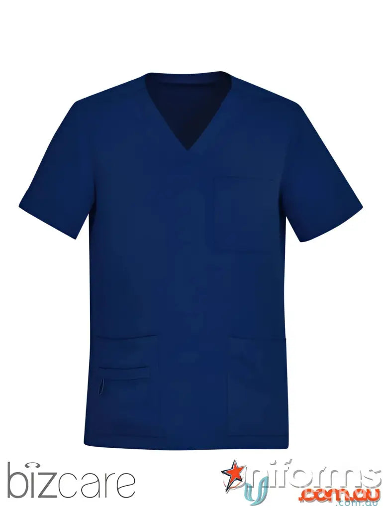 Biz Collection CST945MS Avery V-Neck Scrub Top in navy