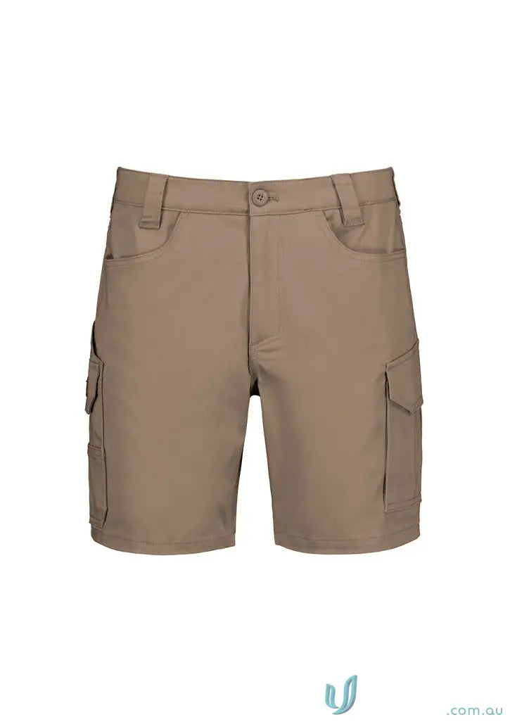 Khaki cargo shorts from Mens Essential Stretch Cargo for ultimate men’s stretch comfort