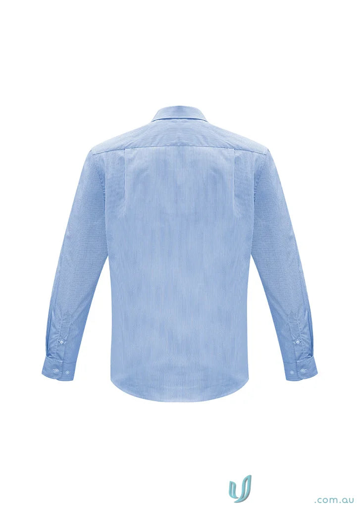 Light blue Mens Euro Long Sleeve Shirt for a sleek casual look