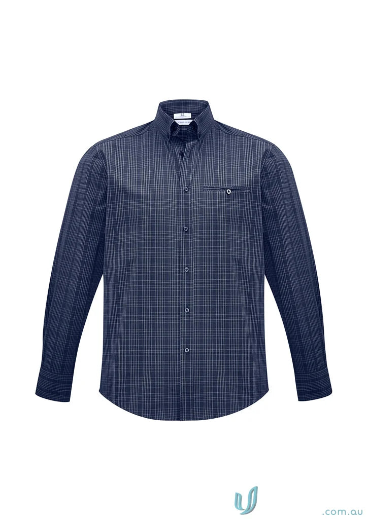 Blue plaid Harper LS Shirt from Biz Collection Mens long sleeve shirt lineup