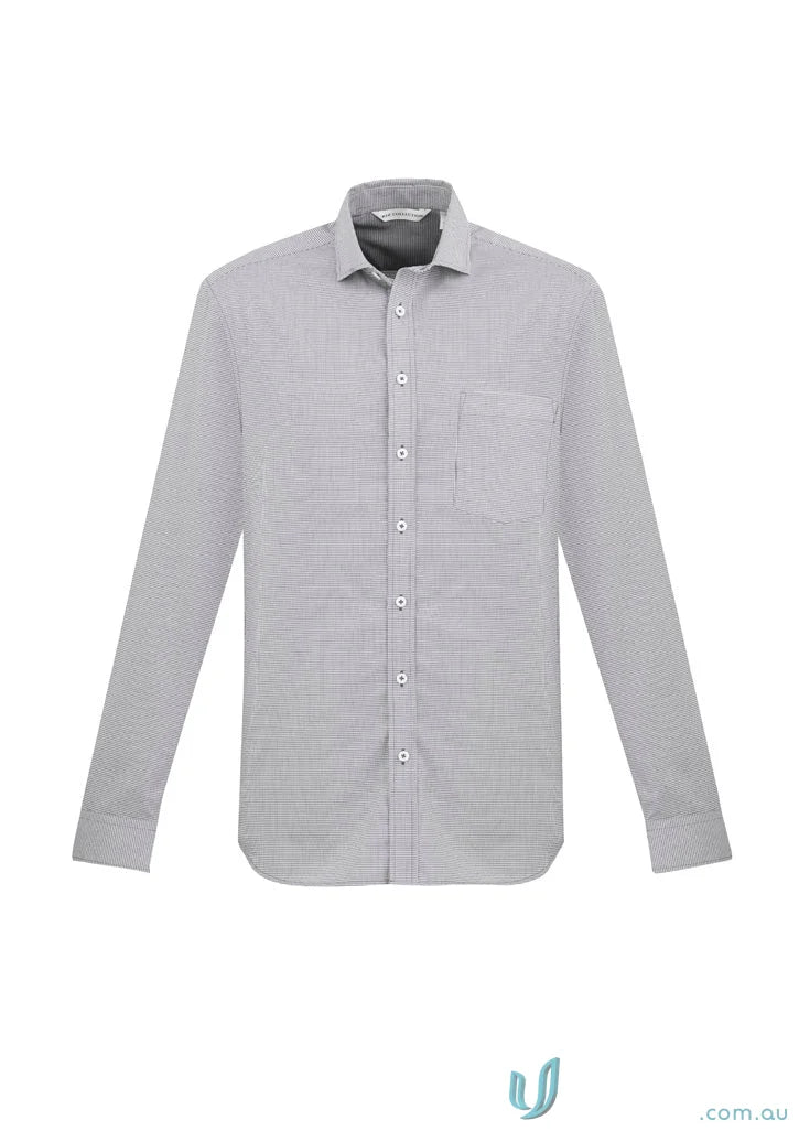 Gray long-sleeved Jagger LS Shirt from Biz Collection in easy-care fabric