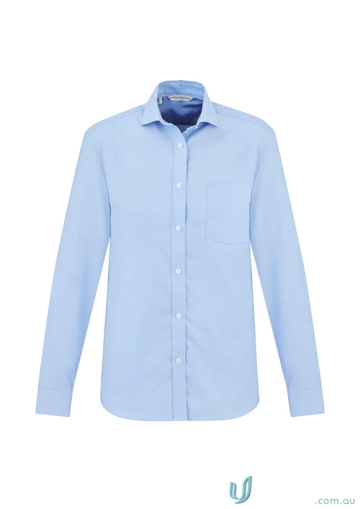 Light blue mens regent cotton long-sleeved shirt from Biz Collection Mens s912ml