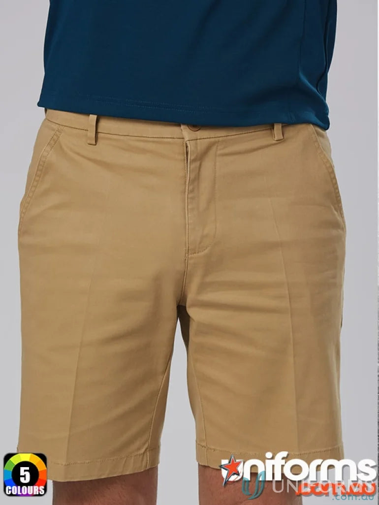 Mens stretch slimfit khaki chino shorts from Boston Chino M9381, perfect for casual wear