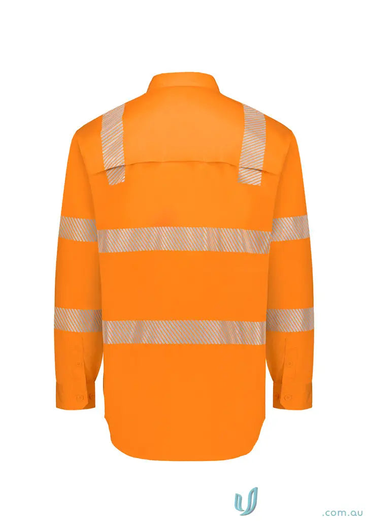 Orange VIC Rail Shirt with segmented reflective tape for all-day comfort