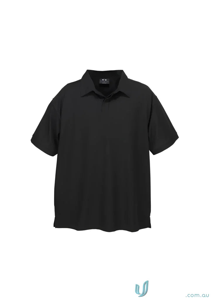 Black short-sleeved micro waffle polo shirt from Biz Collection P3300 Mens collection p3300
