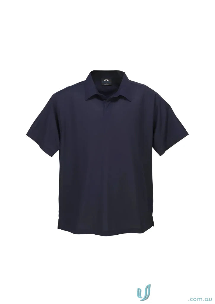 Navy short-sleeved collared shirt from Micro Waffle Polo Biz Collection P3300 Mens