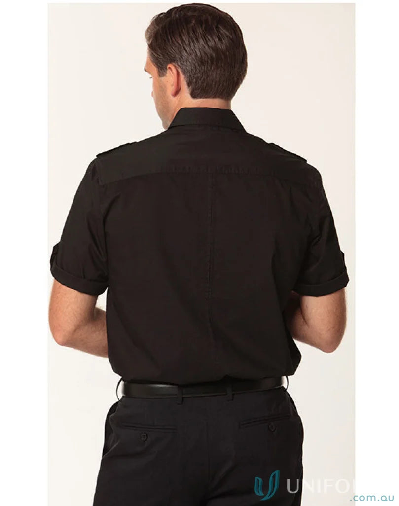 Black short-sleeved military shirt m7911 mens short benchmark SS military style