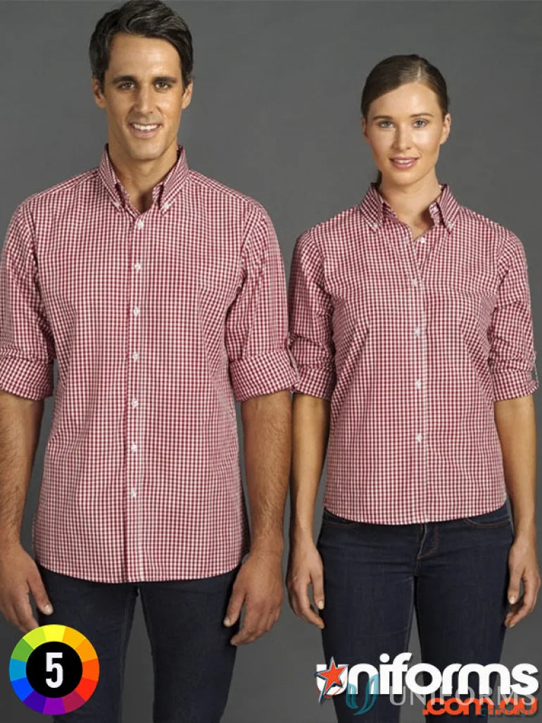 Matching red and white checkered Miller Gingham Check LS Shirt, perfect long sleeve gingham style