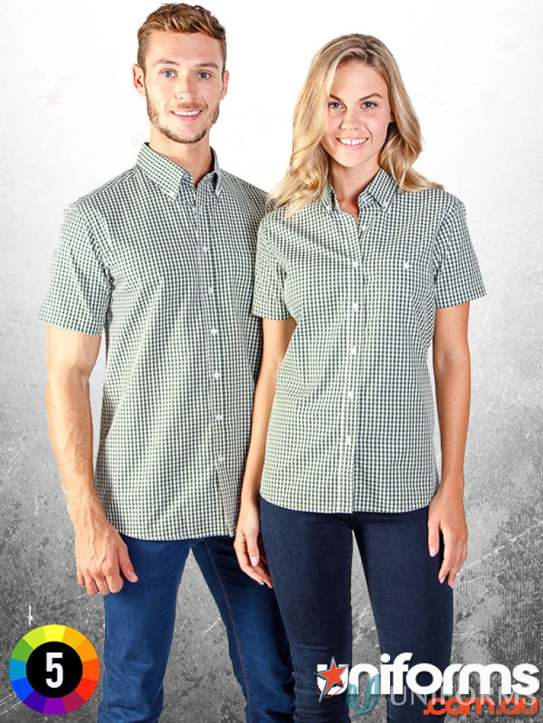 Matching Miller Gingham SS Check Shirts in stylish gingham check workwear uniforms