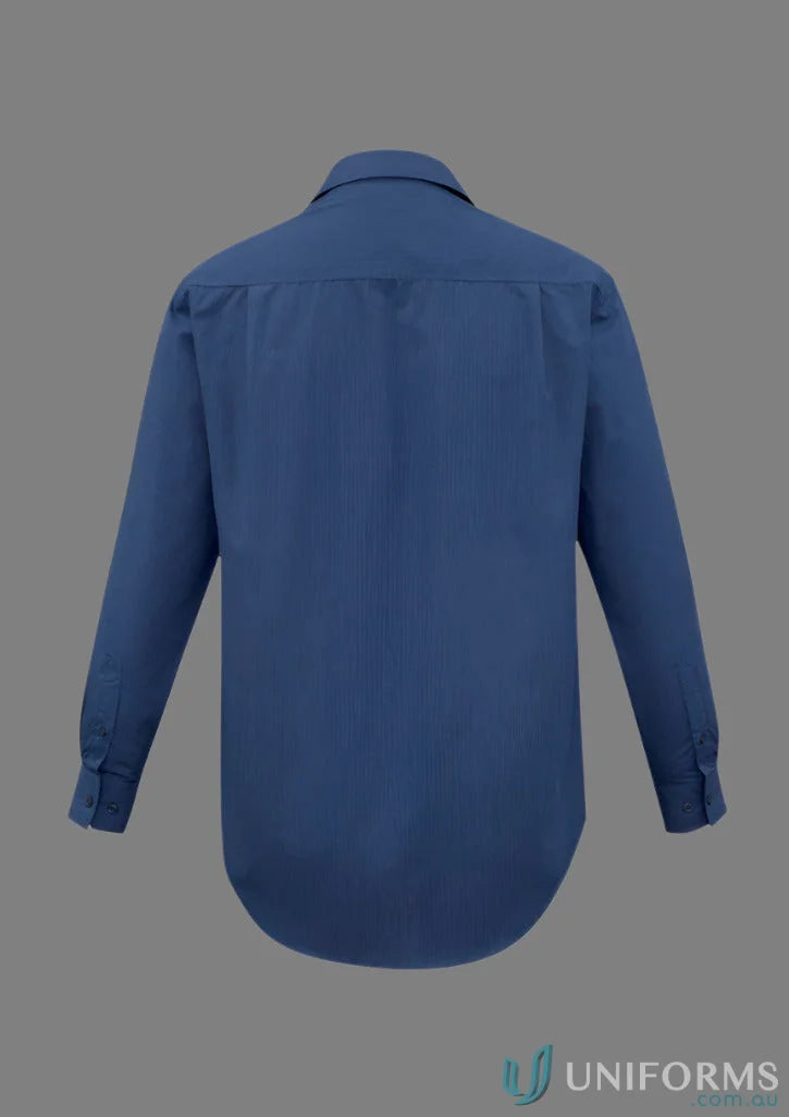 Blue mens micro check long sleeve shirt from Mirco Check LS Shirt collection