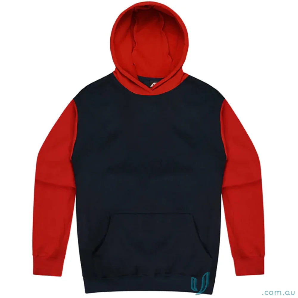 Two-tone Monash Hoodie featuring comfortable fit and chest measurements perfect for uniforms