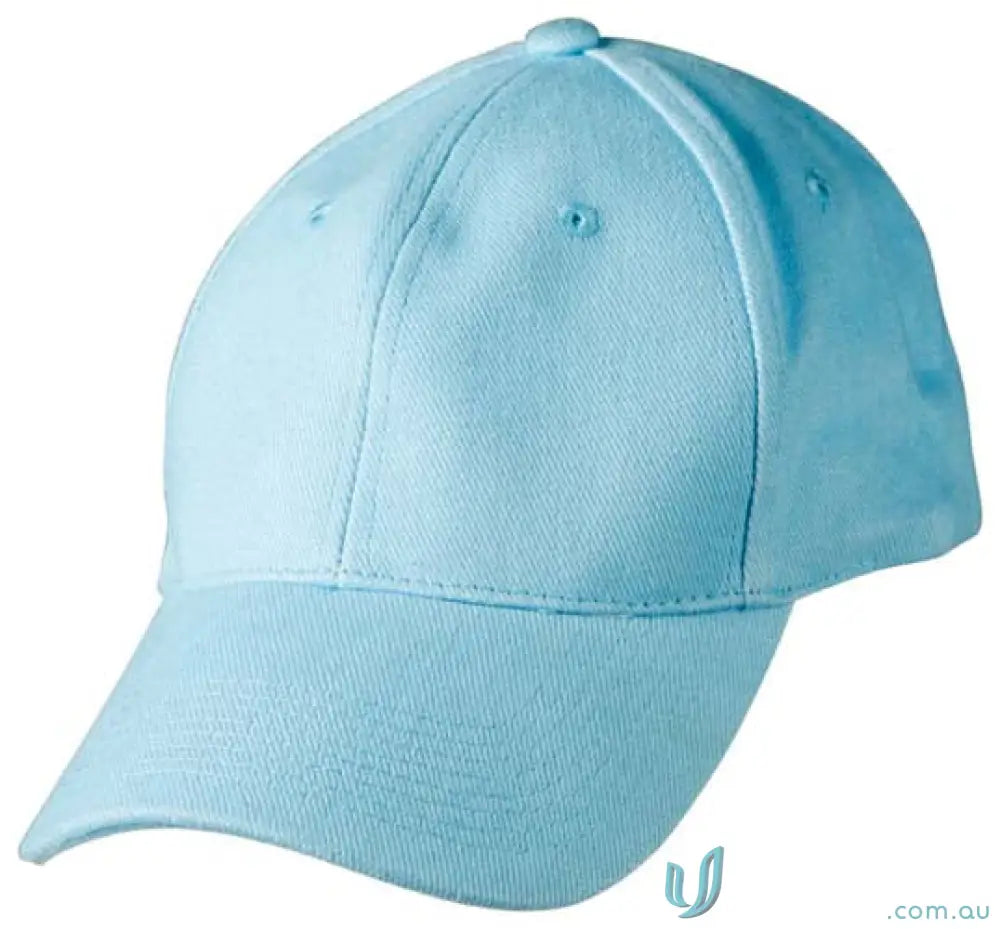 Light blue baseball cap made of heavy brushed cotton with embroidery included in price