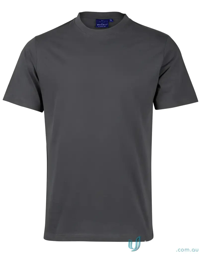 Gray short-sleeved T-shirt in combed cotton from MOQ25 Printed Youth Tee collection