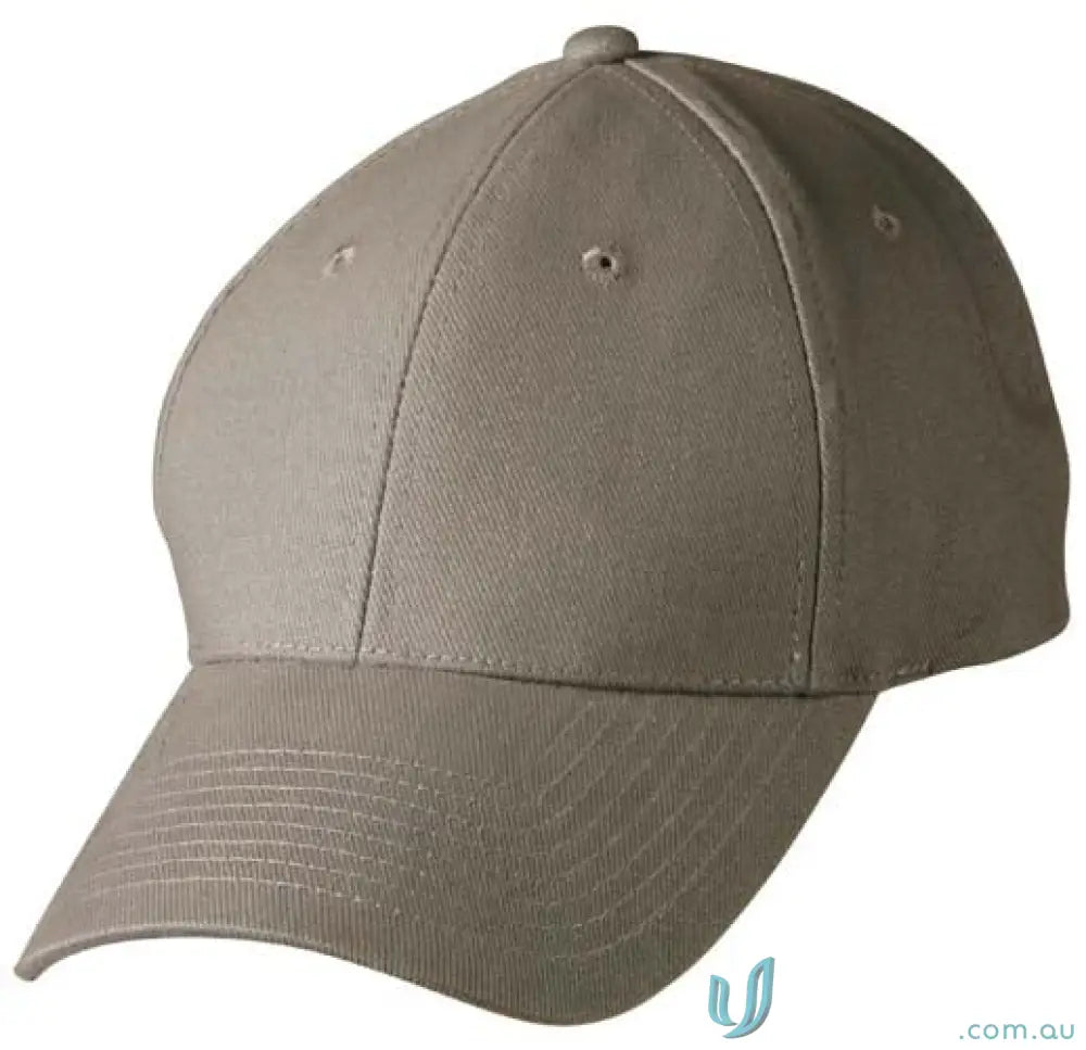 Khaki baseball cap made of heavy brushed cotton, price includes embroidery from MOQ50