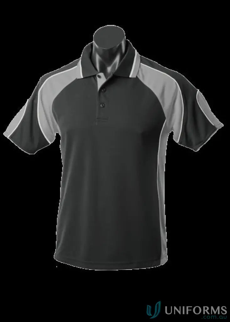 Black and gray Murray Polo shirt, perfect for uniforms or workwear style