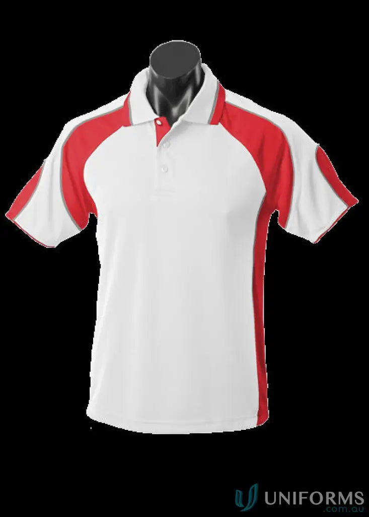 Red and white Murray Polo shirt ideal for uniforms and workwear