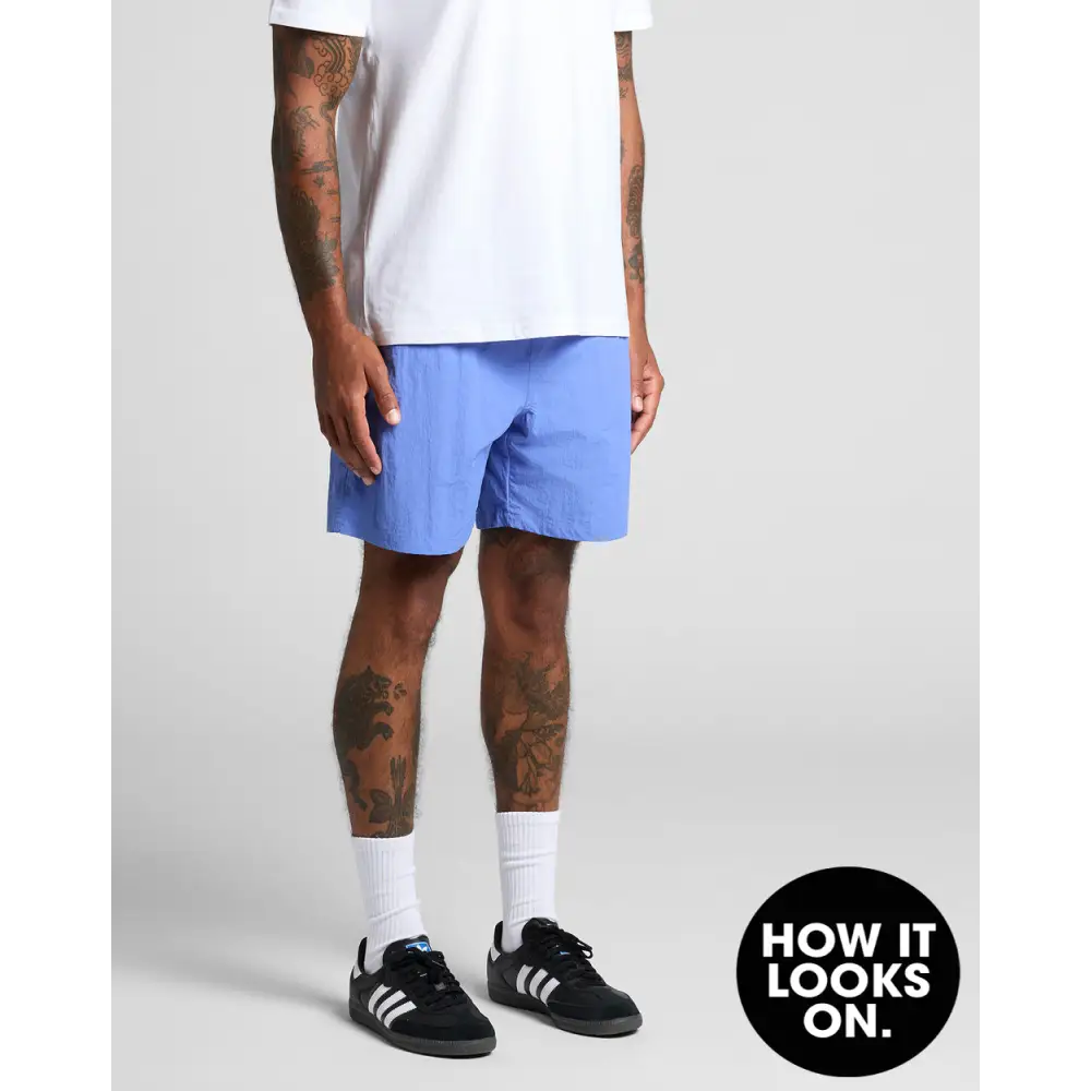 Light blue lightweight athletic shorts with a clean modern cut perfect for work uniforms or casual workwear