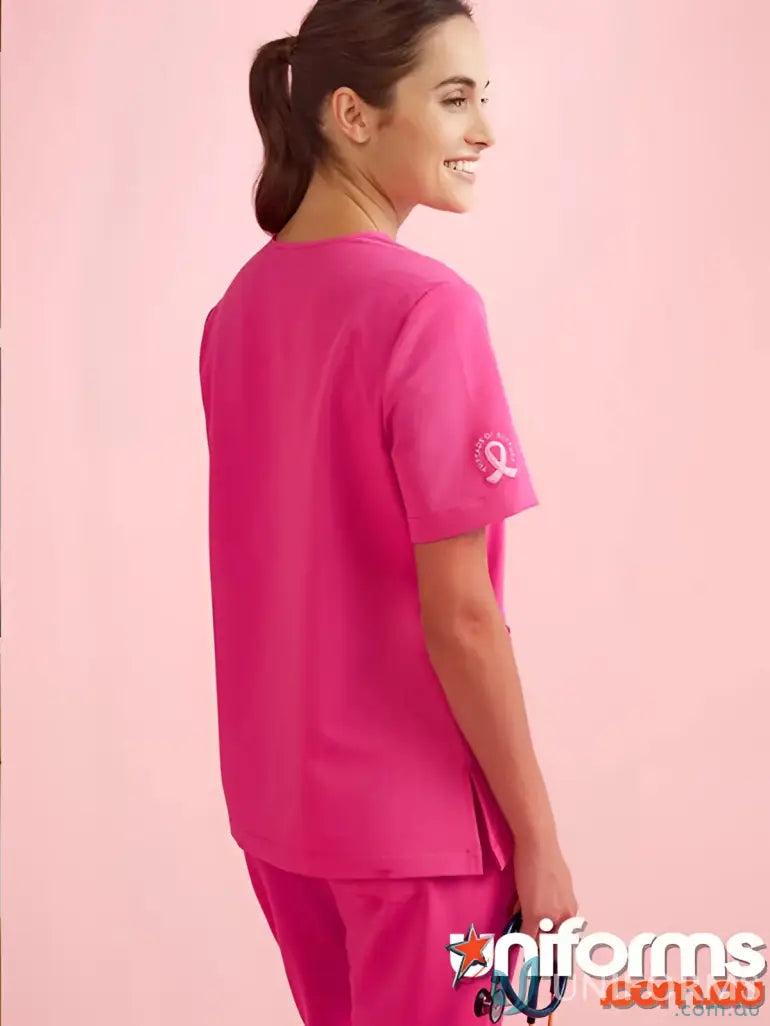 Pink V-Neck Scrub set from BizCare Women’s Pink for work confidently