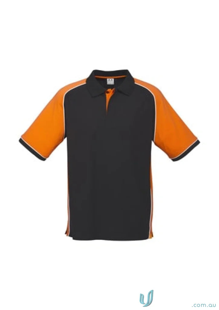 Black and orange Nitro Polo shirt from Mens Nitro Biz Collection Short Sleeve