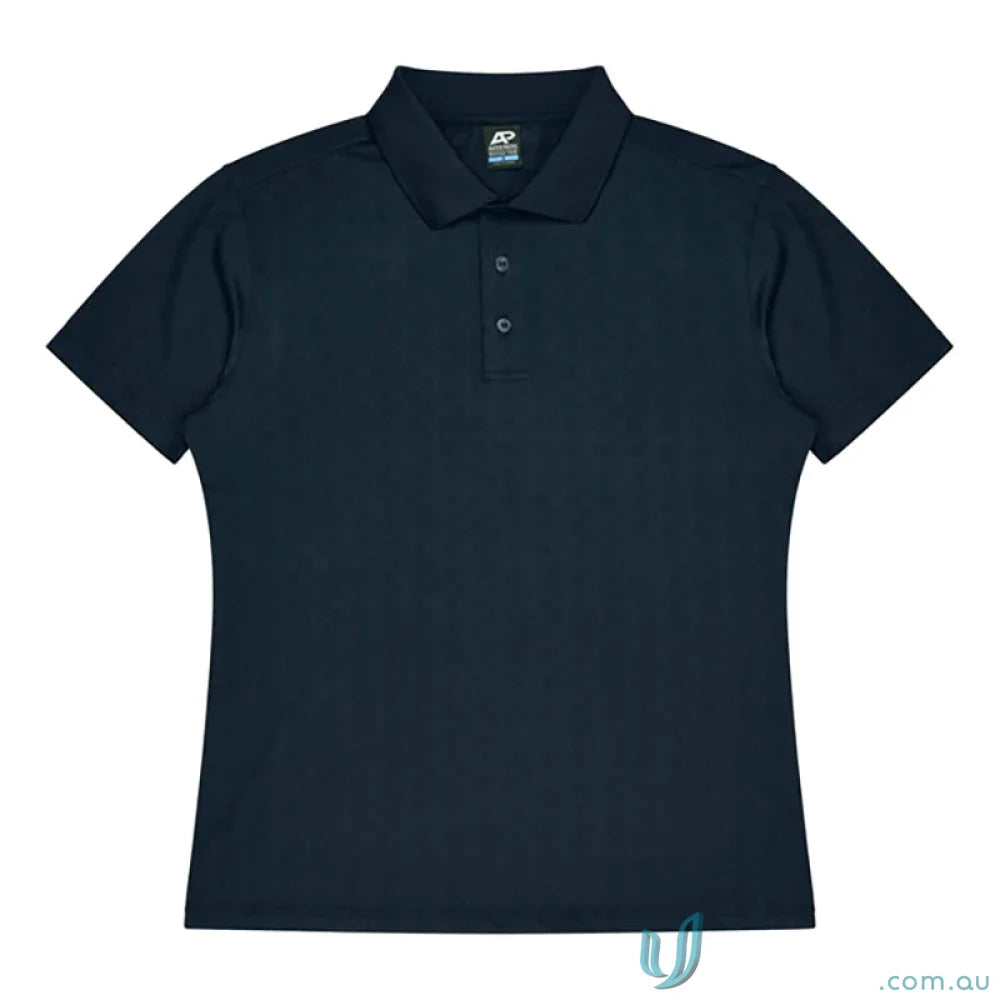 Dark blue Noosa Mens Polo shirt in recycled fabric with noosa vibes and polo planet style