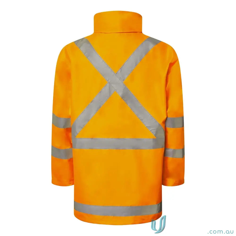 Orange NSW Rail Hi Vis Reflective Jacket with bio-motion X-pattern for safety