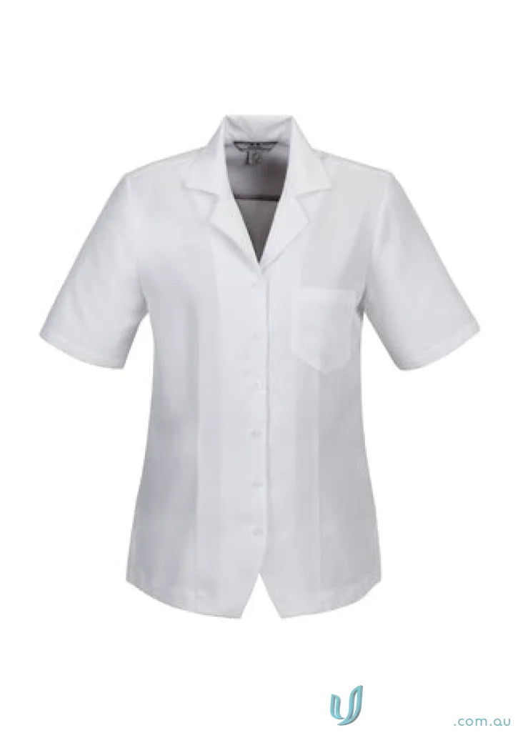 Oasis Plain Overblouse in biz ComfortCool fabric, white short-sleeved button-down