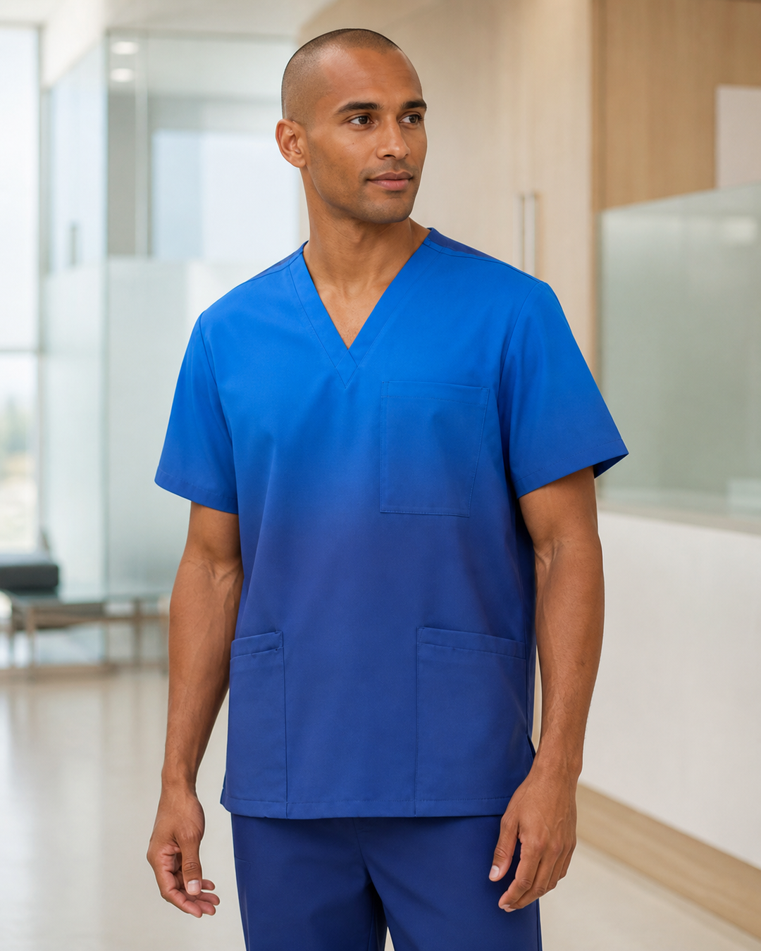 Ombre Print Scrub Top