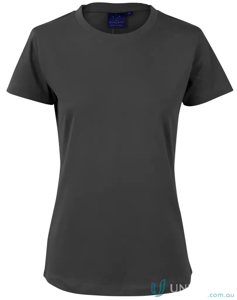 Charcoal-colored combed cotton semi fit t-shirt, perfect for uniforms or workwear