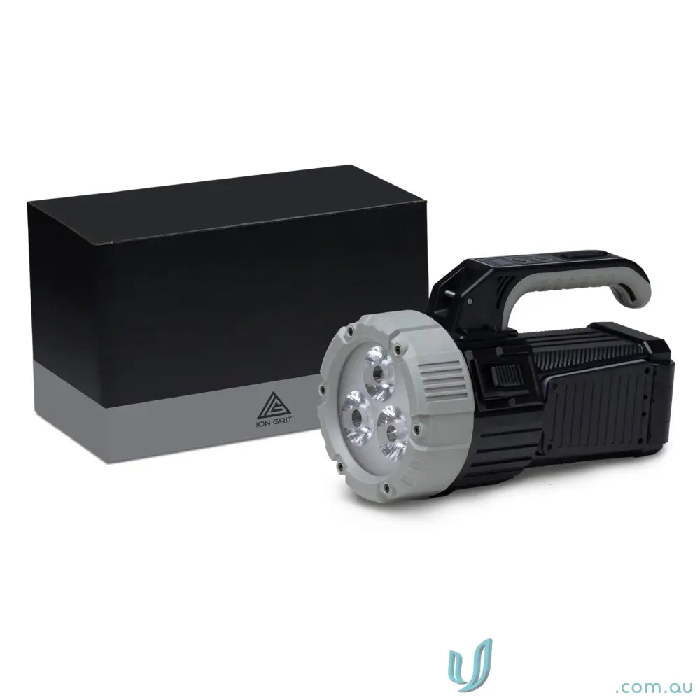 branding torch IGOBT OptiBeam High‑Intensity COB Search Light Torch – Durable Black/Steel Grey