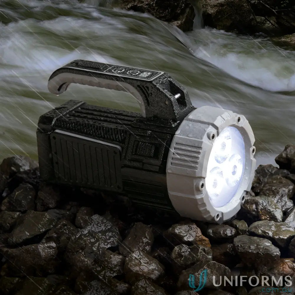 branding torch IGOBT OptiBeam High‑Intensity COB Search Light Torch – Durable Black/Steel Grey front product image