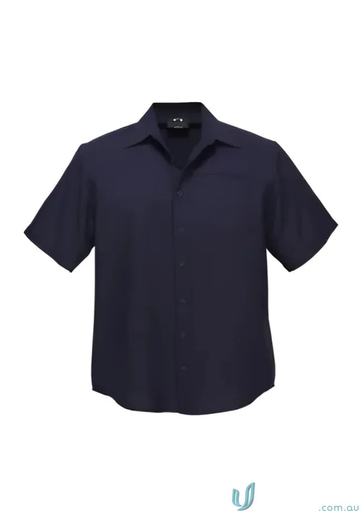 Navy mens Oasis Short Sleeve Shirt with buttons, perfect for casual style