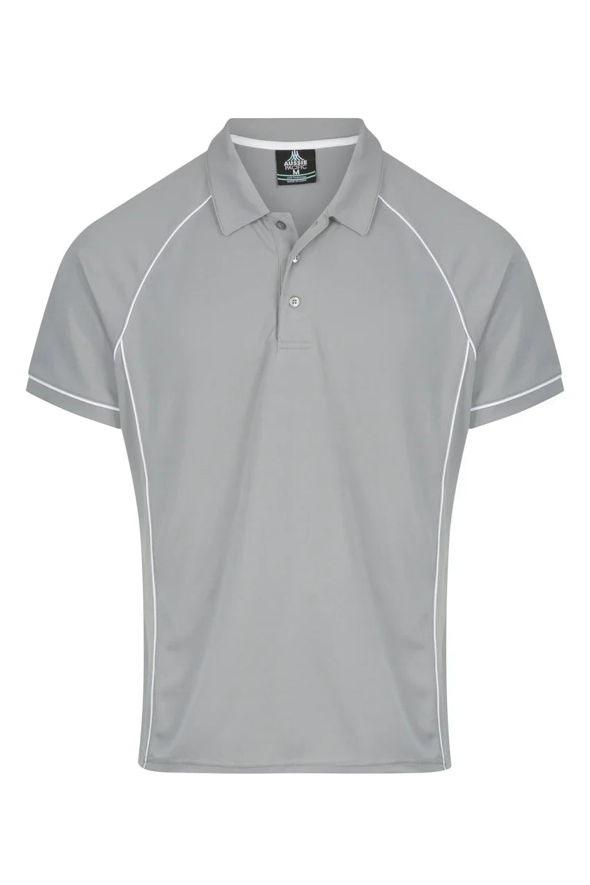 Gray Plumbers Choice polo shirt s-3xl with white stitching, workwear uniforms
