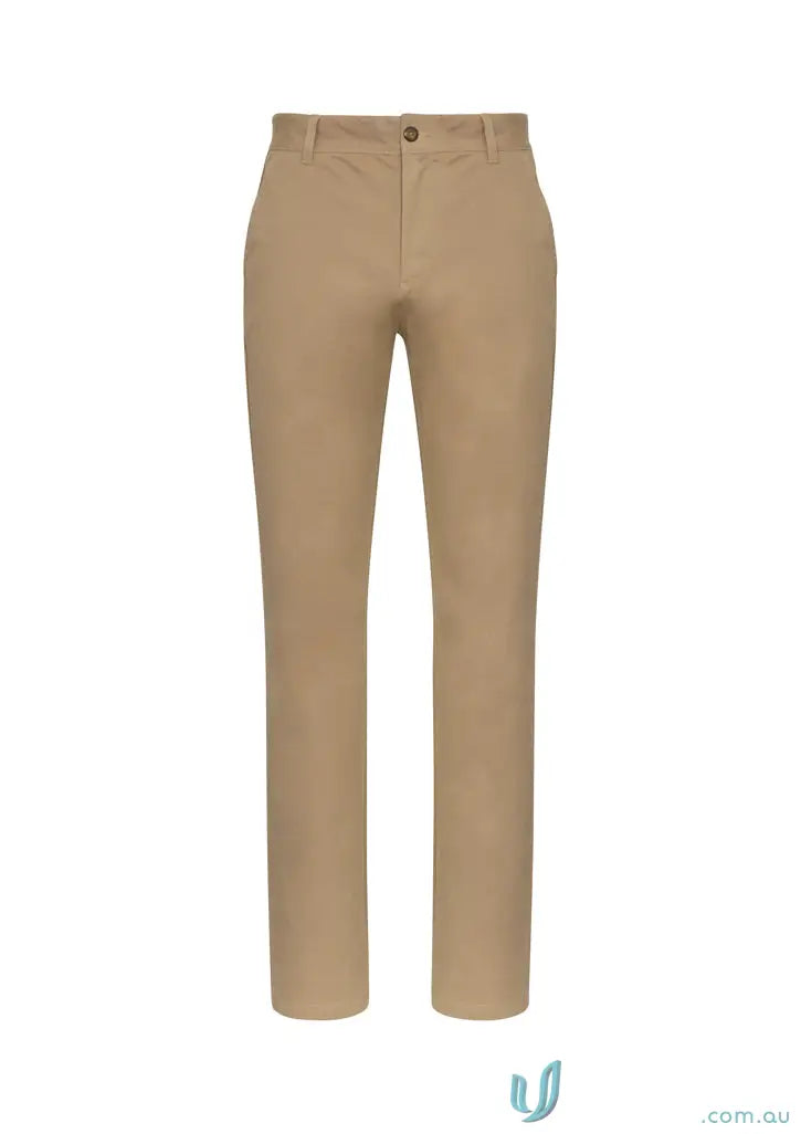 Plumbers Choice BS724M khaki chino pants with tailored fit work uniform straight-leg cut