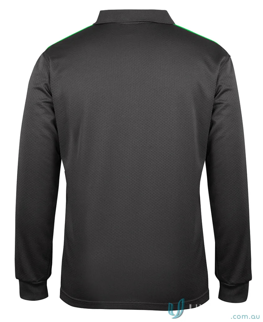 Jb’s Podium Cool long sleeve black polo with green trim