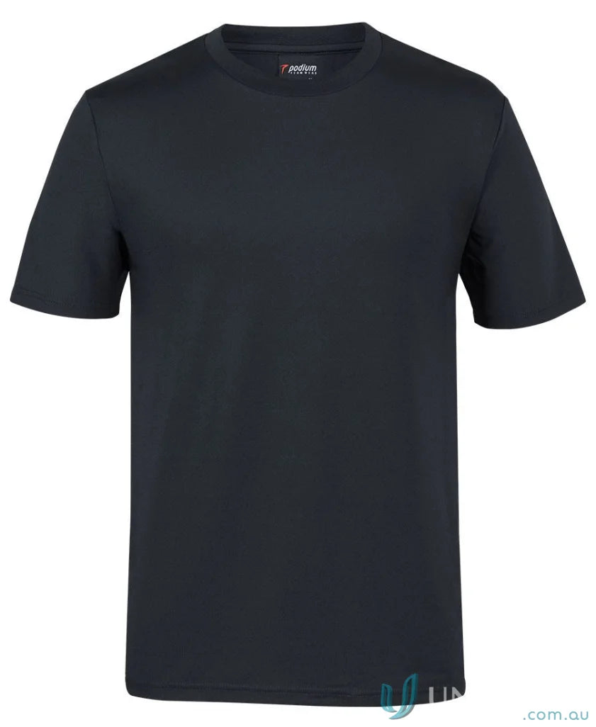 Dark grey Podium Stretch Tee made with Podium Cool™ moisture-wicking fabric for all-day comfort