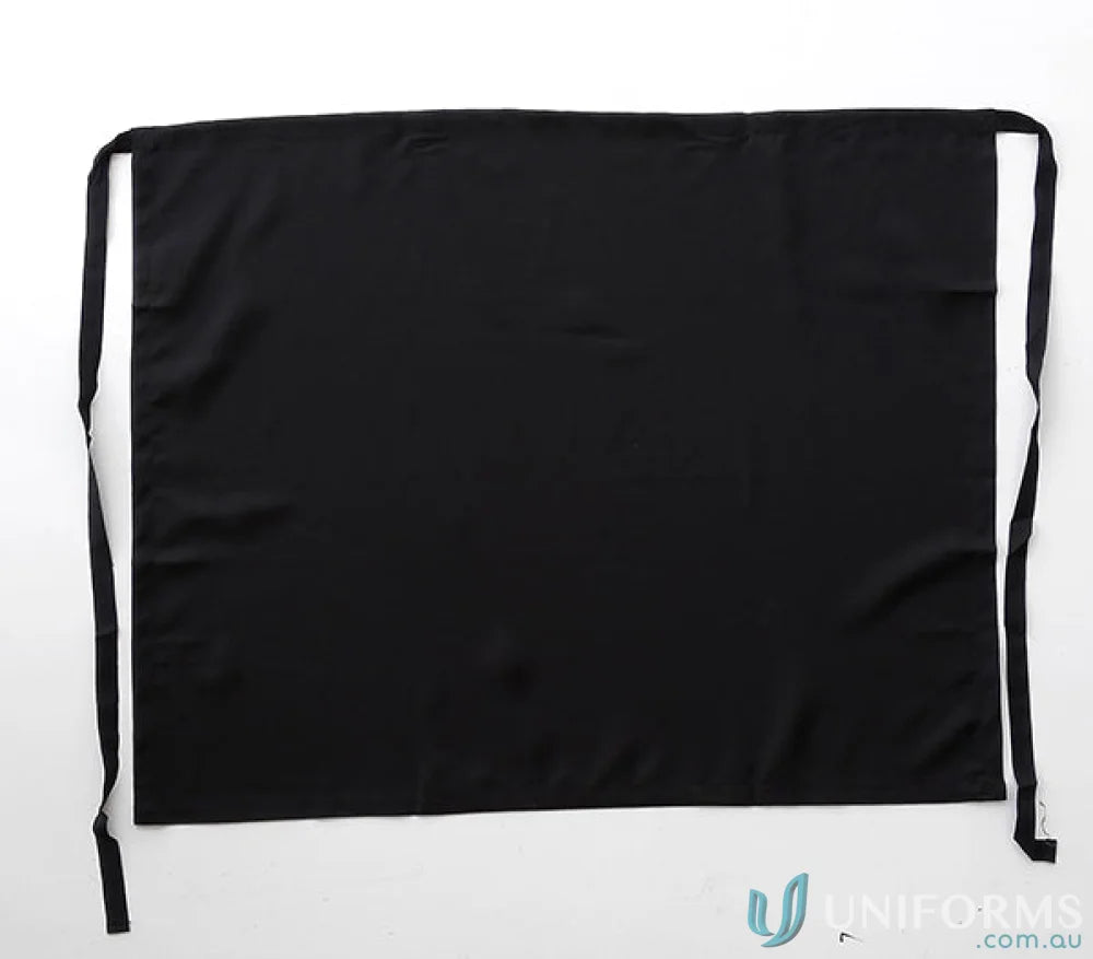 Bocini WA0601 Polyester Drill Three Quarter Apron Without Pocket in Black