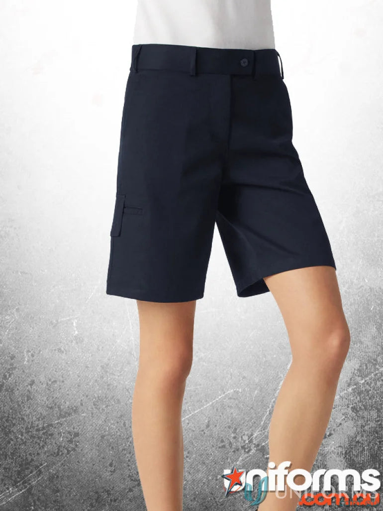 Navy blue cargo shorts from PORTERS Ladies for casual fit and workwear style