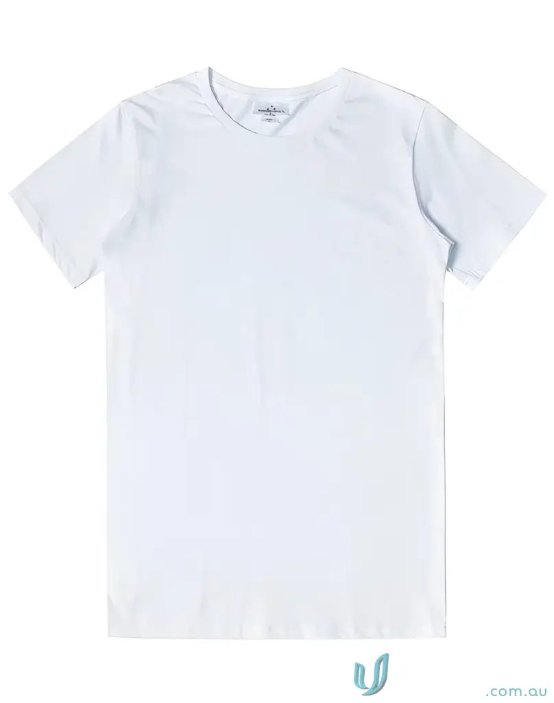 White V-neck T-shirt from Brighton Premium Cotton Winning Spirit Premium Tee with longer body length